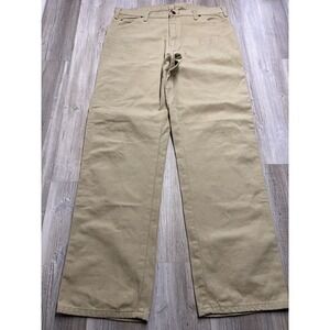 Vintage Dickies Work Carpenter Pants Duck Canvas Classic  Khaki Mens Size 36x34‎
